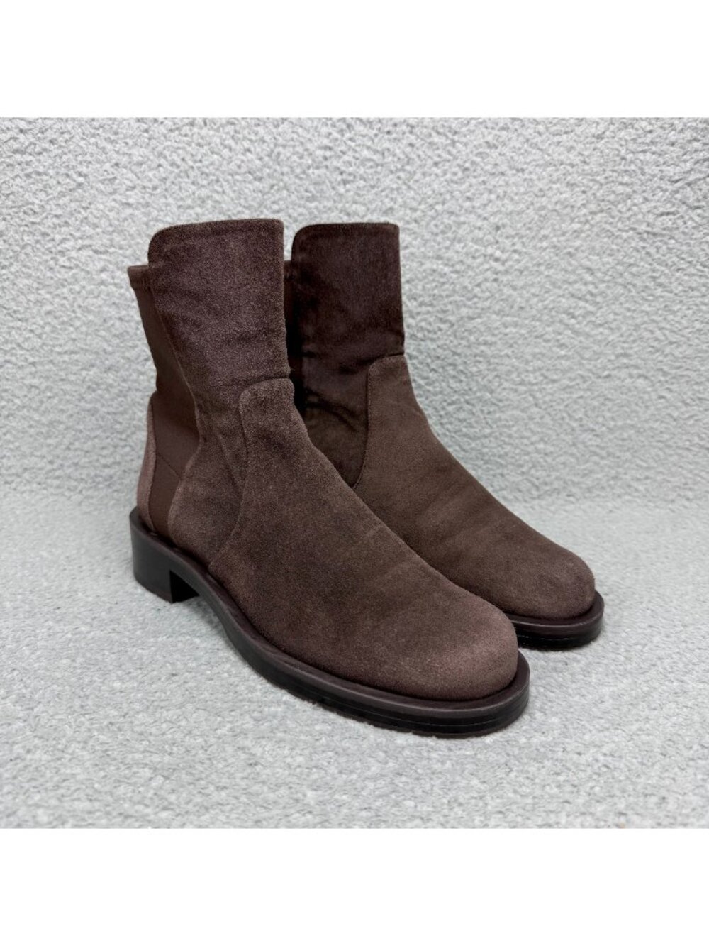 Stuart Weitzman Boots Womens 6 Shoes Brown Suede 5050 Bold Bootie Ankle Chelsea